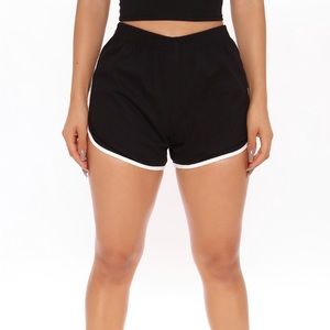 Fashion Nova Running Back To You Shorts- Yellow